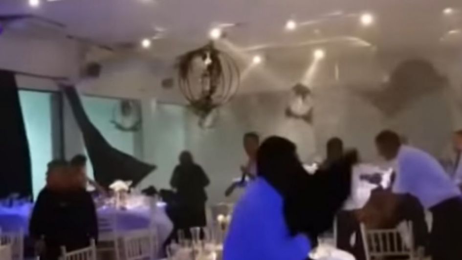 Pánico en un casamiento: temporal de viento y lluvia destruyó un salón