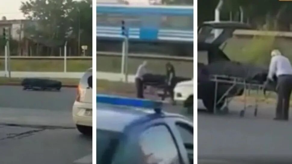 Coche fúnebre perdió un cuerpo en traslado