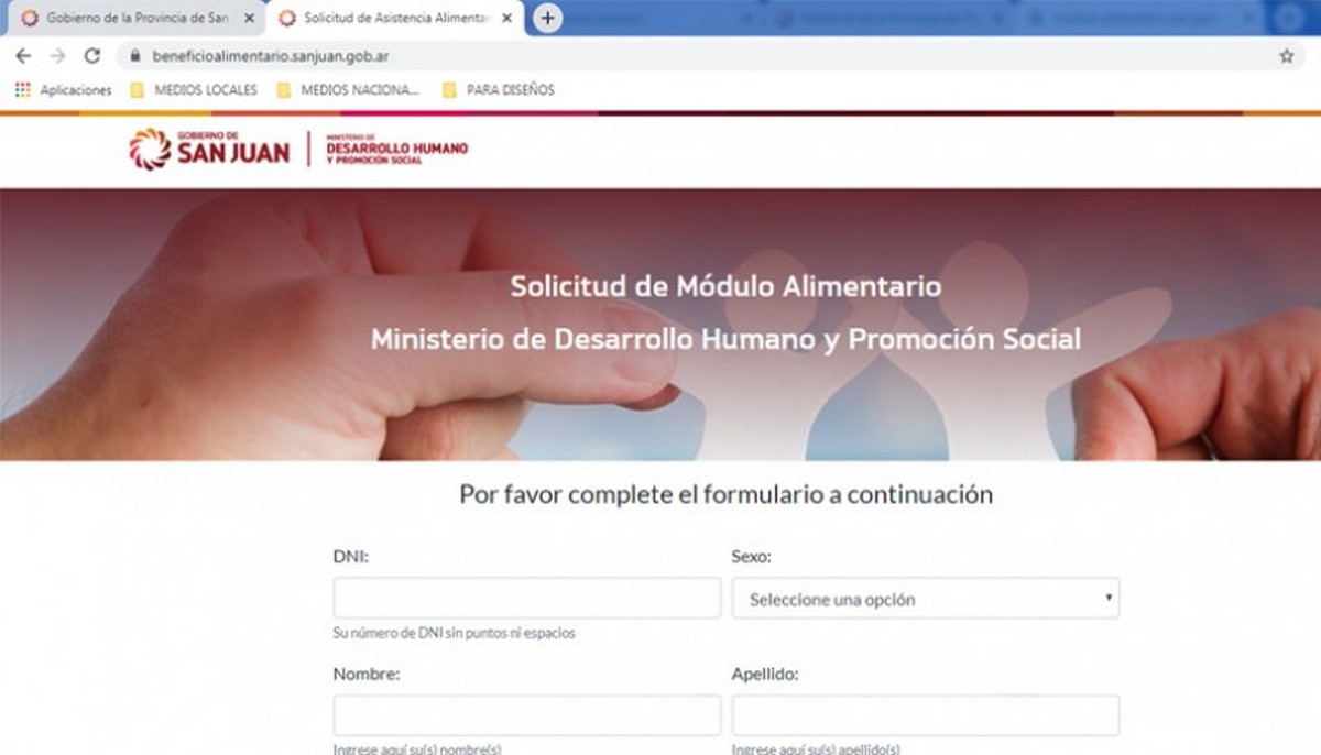 Si necesitas un bolsón alimentario, el gobierno habilitó un sistema para pedirlo