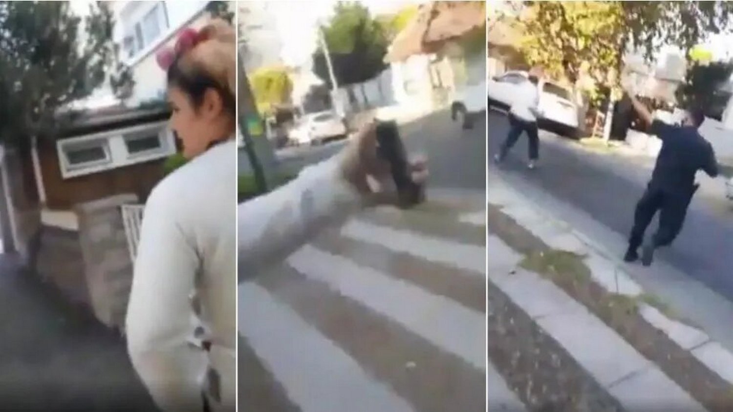 Filman a mujer que mordió y tiró gas pimienta a policías