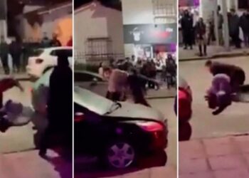 El video de la brutal golpiza de patovicas a un hombre y su hijo en un boliche