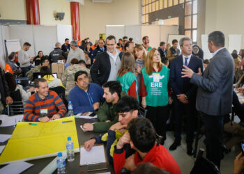 Uñac visitó el escenario del Ejercicio Internacional de Respuestas a Terremotos