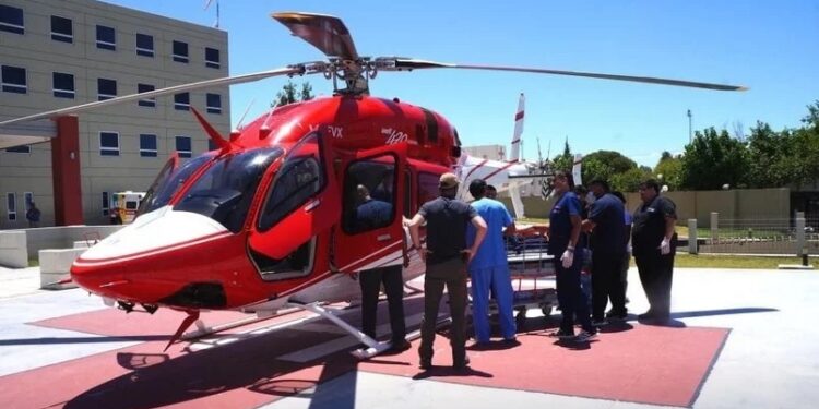 Un sanjuanino sufrió una caída de seis metros y tuvo que ser trasladado en helicóptero al Rawson