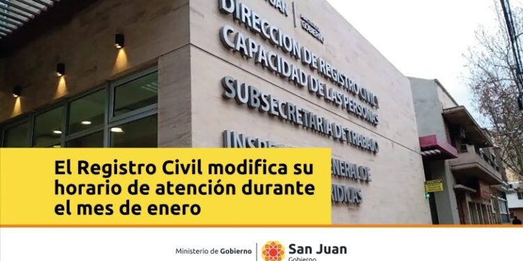 El Registro Civil modifica su horario de atención durante el mes de enero