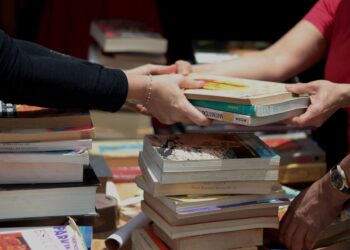 Pocito llama para una colecta de libros y apuntes para un espacio público literario