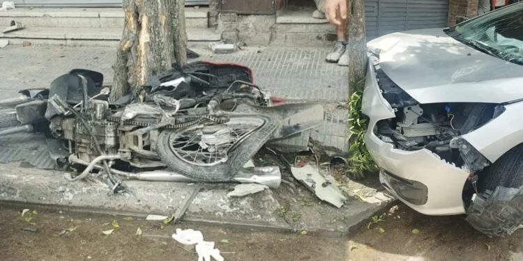 Asaltaron a una embarazada, y su esposo los persiguió hasta atropellarlos