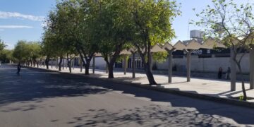 Las imágenes del centro sanjuanino desértico por el paro de colectivos