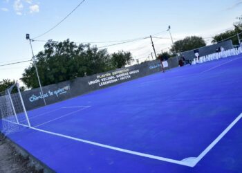 Habilitan en Chimbas un nuevo playón deportivo para los barrios Lebensohn, Pateta y Villa Cerdera
