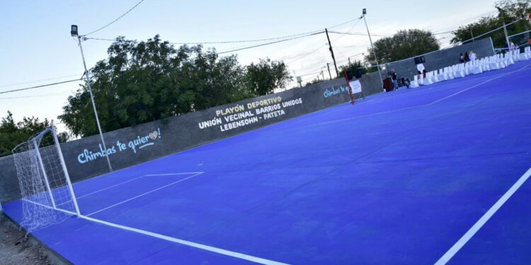 Habilitan en Chimbas un nuevo playón deportivo para los barrios Lebensohn, Pateta y Villa Cerdera