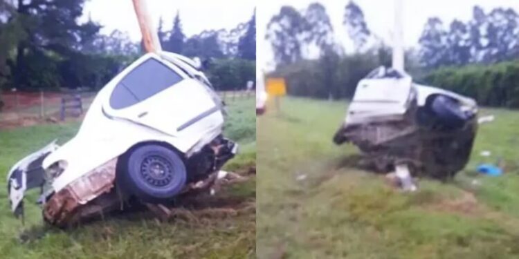 Murió tras chocar con un poste en la ruta y partir el auto a la mitad