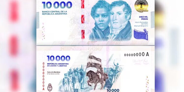 Los nuevos billetes de 10.000 pesos ya están en circulación en el país