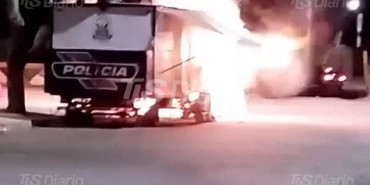 Grave ataque con una bomba molotov a una Casilla Policial en Santa Lucía