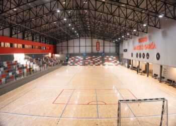 Pocito: trabajos en el Estadio Marcelo García para el Nacional de Vóley