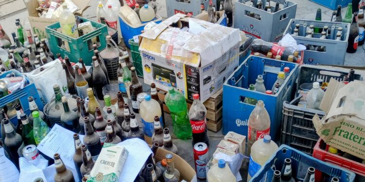 Destruyen en Caucete una importante cantidad de bebidas alcohólicas