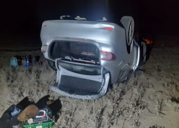 Impactante vuelco en 25 de Mayo: Reventón de neumático pudo haber sido fatal