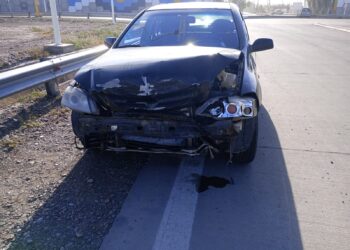 Pocito: conductora trasladada al Hospital tras fuerte impacto en Ruta 40 y Calle 7