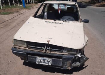 Auto fuera de control termina contra un árbol en Albardón