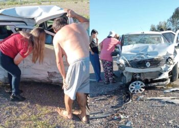 Choque frontal en la Ruta 40: hay cuatro heridos, entre ellos un niño de 8 años