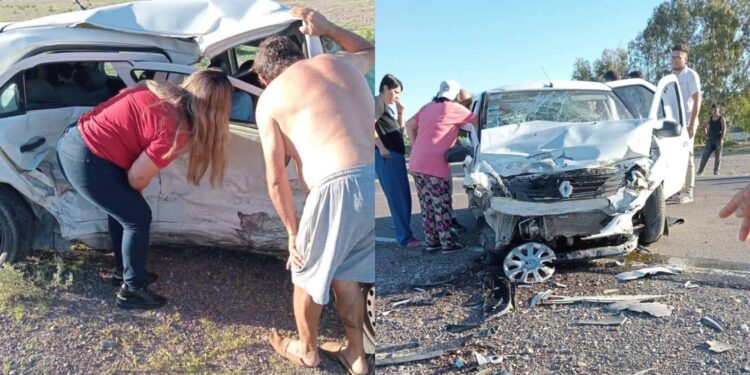 Choque frontal en la Ruta 40: hay cuatro heridos, entre ellos un niño de 8 años