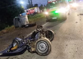 Violento accidente: Auto termina partido en tres partes tras chocar con un árbol
