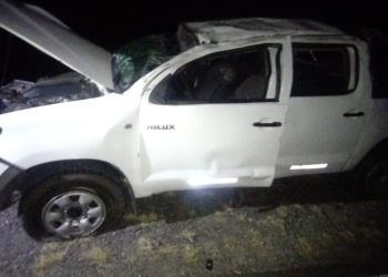 Brutal vuelco de una camioneta en 25 de Mayo: su conductor terminó hospitalizado