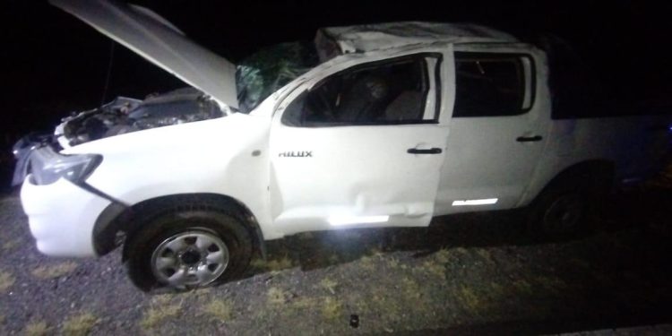 Brutal vuelco de una camioneta en 25 de Mayo: su conductor terminó hospitalizado