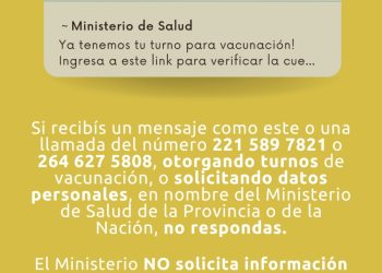 El Ministerio de Salud de San Juan advierte sobre intentos de estafa por WhatsApp y llamadas telefónicas