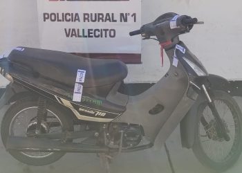Caucete: la Unidad Rural recuperó una moto robada y detuvo a los ocupantes
