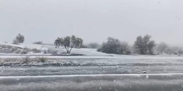 Impactante nevada en la Difunta Correa: Vallecito amaneció bajo un manto blanco