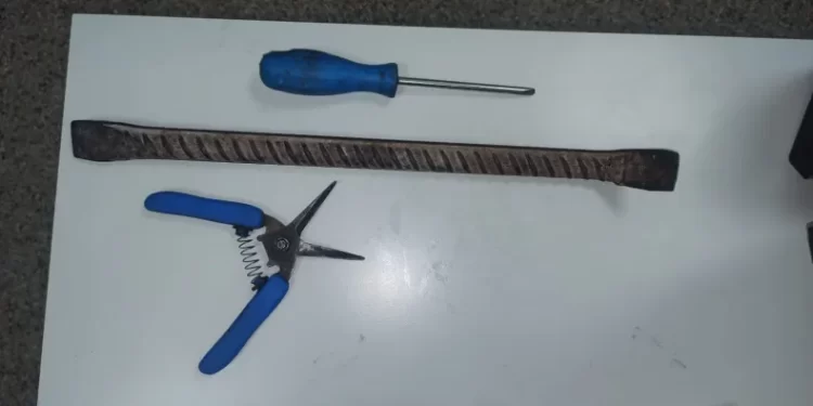 Con una barreta y una tijera, sorprendieron a jóvenes dañando una casa en Caucete