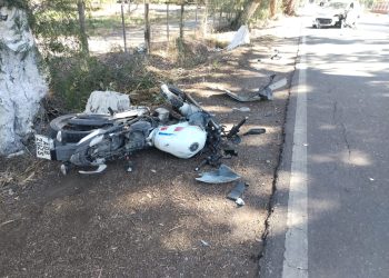 Choque en Albardón dejó a un policía y dos peatones hospitalizados