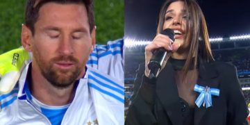 Euge Quevedo cantó el Himno y a Messi se le cayeron unas lágrimas