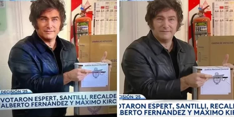 Javier Milei “photoshopeó” su foto votando y desató una ola de memes