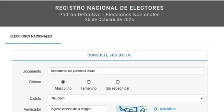 Elecciones 2025: consultá el padrón y confirmá cuál es tu mesa y escuela de voto
