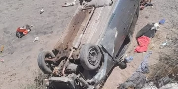 Conductor chaqueño volcó en Valle Fértil y sufrió lesiones