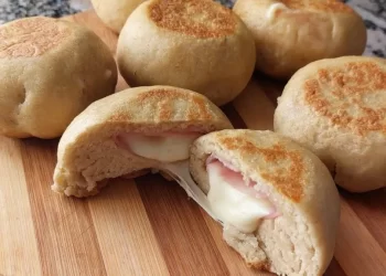Pancitos rellenos de jamón y queso, sin horno y fáciles de hacer