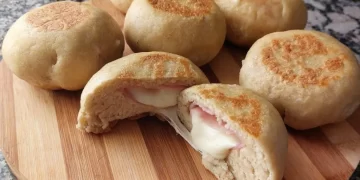 Pancitos rellenos de jamón y queso, sin horno y fáciles de hacer
