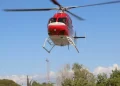 El helicóptero sanitario trasladó de urgencia a un paciente con ACV
