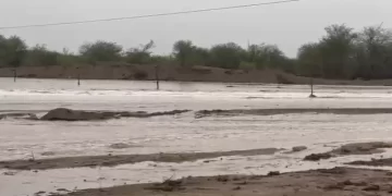 Creció el río Las Talas y la Ruta 510 quedó intransitable tras la intensa lluvia