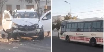Fuerte choque entre una camioneta y un colectivo de la Red Tulum