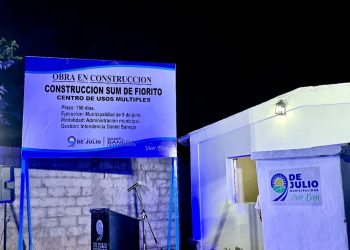 Más obras en 9 de Julio: Fiorito estrenó iluminación LED y avanza el futuro SUM