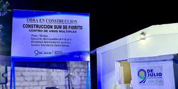 Más obras en 9 de Julio: Fiorito estrenó iluminación LED y avanza el futuro SUM