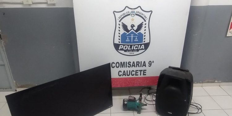 Recuperan objetos robados en Caucete