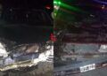 Choque en plena oscuridad: dos autos colisionaron en una calle de Caucete