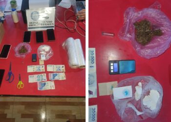 Golpe al narcotráfico en La Bebida: dos detenidos con droga y dinero