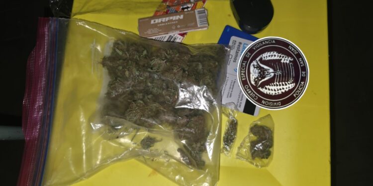 Tres jóvenes fueron demorados en Capital tras un control policial por tenencia de marihuana