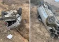Dramático vuelco en Iglesia: un automóvil terminó destrozado