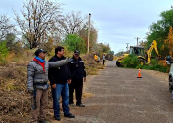 Nuevo cableado eléctrico y luminarias LED en una transitada calle del sur de 9 de Julio