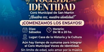 San Martín invita a sumarse al Coro Municipal “Voces de Identidad”