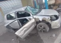 Impactante vuelco en Pocito: una mujer fue hospitalizada tras un fuerte choque